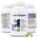 Soutien calm: Stress & Relaxation Support - Ashwagandha, Passion Flower, Valerian Root, Ginger, GABA, Velvet Bean, Motherwort, Graines d'avoine, Phyllanthus, L-Theanine, L-Tryptophane, Folate, C,B1,B6,B12,Zinc