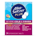 Alka-Seltzer Plus Severe,Cold & Cough Medicine for Adults,PowerFast Fizz Citrus Effervescent Tablets,Fast Relief of Headache,Sore Throat,Cough,Nasal & Sinus Congestion 24 Count, Packaging May Vary