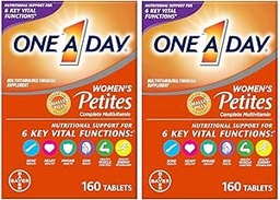 UN JOUR Femmes Petites Multivitamine, Supplément de vitamine A, C, D, E et zinc pour le soutien de la santé immunitaire, vitamines B, biotine, folate (sous forme d'acide folique) et plus, comprimé, 160 Compte (paquet de 2)