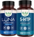 Nested Naturals Luna Melatonin-Free Sleep Supplement (60 Capsules Vegan) et 5-HTP 100mg (120 Capsules Vegan) pour améliorer le sommeil, la relaxation et l'humeur