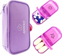 Pill Organizer 2 fois par jour, grand AM/PM hebdomadaire Pill Box 7 Day Pill Case avec étiquettes en écriture et protection de la vie privée Zipper Sac léger pour tenir suppléments, vitamines et huiles de poisson