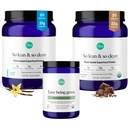 Ora Bio Vegan Protéine en poudre Chocolat, Vanila & Greens Powder Bundle: 22g à base végétale, Chocolat, 20 portions + 21g à base végétale, Vanille, 20 portions + boisson bio Super Greens, 30 portions