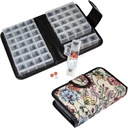 Boîte à pilules florales, porte-pilule de 14 jours Conteneur et organisateur de médicaments, cas de voyage - 4 compartiments marqués pour chaque jour de la semaine - Morn, Noon, Eve, Lit