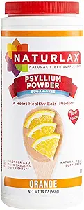 Poudre de fibre de psyllium sans sucre, saveur orange 19 oz