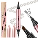 Q710 2in1pen,4-Tip stylo sourcil et eyeliner,Dcuble-end design, maquillage des sourcils sauvages, stylo sourcil microblading, imperméable,Soft nib,Avec un coup lisse(2#Dark Brown)