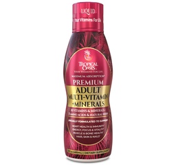 Oasis tropicale Multivitamine liquide adulte -Liquide Multivitamine et supplément minéral avec 125 nutriments totaux comprenant 85 vitamines et minéraux, 23 acides aminés et 18 herbes - 16 fl oz, 32 serv