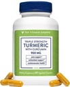 Le Vitamine Shoppe Triple Strength Turmeric avec Curcumin 900mg, soutient la mobilité articulaire et fournit des avantages antioxydants et 5mg Biopérine pour améliorer l'absorption nutritive - une fois par jour (60 capsules)