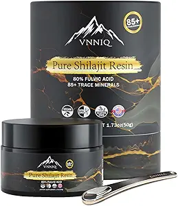 Supplément énergétique Shilajit biologique pour hommes : la résine Shilajit pure Evoke La vitalité primaire pour votre Hubby - Laboratoire vérifié 80% acide fulvic et 85+ minéraux traces 600mg