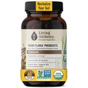 Votre terrain probiotique Flora – Probiotiques non OGM avec soja fermenté, Aloe Vera, & Elm slippery pour équilibre et digestion de Gut – Prébiotiques, Postbiotiques, Enzymes digestifs – Alchimie vivante, 60 Pcs