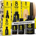 Kit de croissance Premium Beard Club - Huile de croissance, Vitamines, Vitamine Spray & Brosse Brillance de sanglier - Ensemble cadeau