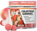 Zest Colostrum Supplément Gummy Chews pour les adultes - Éthiquement source haute IgG pour la santé des cheveux, Gut, Immunity, Bloating, Skin & Nails - Keto & Gluten Free - Peach Flavor (60 Gummies, 1000mg Colostrum)