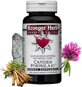 Kroeger Herb Products, Candida Formula #1, Detoxification for Natural Candida Cleanse, Aide à la santé gustative et vaginale, Supplément de levure, Candida Surcroissance, Non-OGM, Supplément intestinal, Fabriqué aux États-Unis
