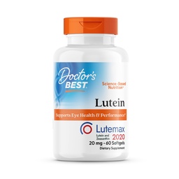 Médecins Best Lutein, soutient la santé des yeux et la performance, non-OGM, sans gluten, 20 mg, 60 Softgels