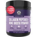 Poudre de bronzage de 16 oz avec des peptides de collagène herbeux - non aromatisés, sans carbure zéro, sans produits laitiers, sans additifs, sans remplissage - Source naturelle de type I et III - Poudre de bronzage herbeux