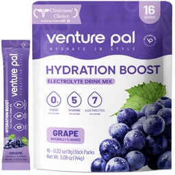 Venture Pal Powder Packets sans électrolyte de sucre - Liquid Daily IV Drink Mix pour l'hydratation rapide et la récupération des parties