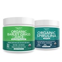 Poudre de spiruline biologique Triquetra Health 8 oz. Plus Poudre de jus d'orge biologique 5,3 oz.
