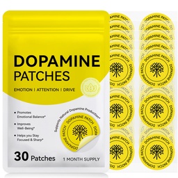 Vegan Dopamine Patches Extra Strength - 30 Plant-Based Patches for Mood, Positivity & Emotional Energy, Supports Dopamine Serotonin Balance, Easy-Use Transdermal Wellness Patch for Men and Women
