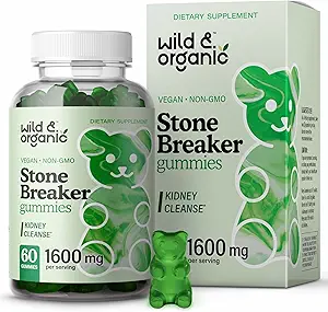Wild & Organic Chanca Piedra Stone Breaker Gummies 1600mg - Nettoyage du rein Detox & Gallbladder Support - Rein Stones Dissolver w/Chanca Piedra Herb - 60 Gommies végétaliens