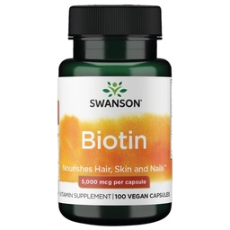 Swanson Biotin Vitamine B7 5000 mcg 100 Capsules