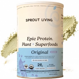 Poudre de protéines et de superaliments à base de plantes vivantes, originale, non aromatisée. Poudre de protéines organiques, végétalien, non laitière, non-OGM, sans gluten, sans sucre, mélange de boissons kéto parfaites (2 lb)