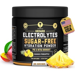 HRDWRK électrolytes poudre avec magnésium, potassium - sans sucre électrolytes stimuler l'endurance et réduire la fatigue avec ce supplément électrolytes - hydratation maximale - Keto Friendly