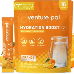 Venture Pal Powder Packets sans électrolyte de sucre - Liquid Daily IV Drink Mix pour l'hydratation rapide et la récupération des parties