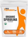 BulkSupplements.com Poudre de spiruline biologique - Superfood, poudre de spiruline verte, supplément à base de plantes - Vegan-Ami, 3g par portion, 250g (8.8 oz) (paquet de 1)