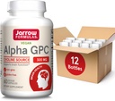 Formules de Jarrow Alpha GPC, 300 mg, complément alimentaire, suppléments pour la santé cérébrale pour adultes, 60 capsules de légumes, 30 jours d'approvisionnement (PACK OF 12)
