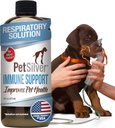 PetSilver Immune Support, solution de nébuliseur naturel, favorise la santé respiratoire chez les chats et les chiens, allergies, sinus et traitement de la toux, facile à utiliser, argent chélaté breveté, fabriqué aux États-Unis, 16 fl oz