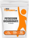 BulkSupplements.com Poudre de bicarbonate de potassium - grade alimentaire de bicarbonate de potassium, supplément minéral - 1,3g par portion, 250g (8,8 oz) (paquet de 1)