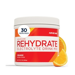AdvoCare Rehydrate - Mélange de boissons électrolytes - Comprend Magnésium, Sodium, Potassium et Calcium - Antioxydant et acide amino fortifié - Soutient l'hydratation et la récupération - Orange, 12,7 oz