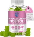 Inositol Gommies PCOS avec Folate & Vitamine D - Myo & D-Chiro Mélange Inositol, rapport 40:1, 60 Gommies d'arôme de pomme