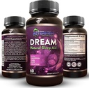 Supplément de sommeil naturel de rêve pour adultes – Sommeil relaxant, réveil reposé - Capsules d'aide au sommeil sans habitude sans sucre, glucides - Mélatonine, Magnésium, 5HTP, L-Theanine, GABA- Non-GMO 60 Pills de couchage