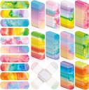 Lunsweer 120 Pcs Bandages enfants Bulk Tie Dye Pantalons colorés pour enfant mignon imperméables Flexible ruban adhésif soins respirant pour enfant bébé scraps coupés Blessures Burn, 10 Style(Tie Dye)