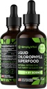 SimplyVital Chlorophyll Liquid Drops for Clear Skin & Energy Boost - Supplément de soutien immunitaire - Fabriqué aux États-Unis - Chlorophylle liquide pour la santé Gut - Déodorant interne - Antioxydant- 2 FL OZ