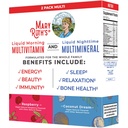 MaryRuth Organics Liquid Morning Multivitamin & Liquid Nighttime Multiminéral Bundle, Vitamine C végétalienne, Vitamine D, Complexe B, Magnésium, Énergie, Beauté, Soutien au sommeil, NO Mélatonine, 32 Fl Oz Chaque