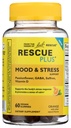 RESCUE Bach Plus Mood & Stress Support Gummies, Supplément diététique de jour avec Passionflower, GABA, Safran & Vitamine D, Arôme Orange Naturel, Vegan & Sans gluten, 60 Comte