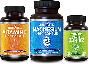 Complexe zentastique 4-en-1 de magnésium et vitamine B-complexe et vitamine D3 K2