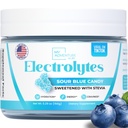 Zero Sugar - Sour Blue Candy électrolytes poudre - hydratation rafraîchissante - Sans caféine énergie - Tous les ingrédients naturels - Vegan, Keto & Paleo - Sans sucre mélange de poudre d'électrolyte - 30 portions
