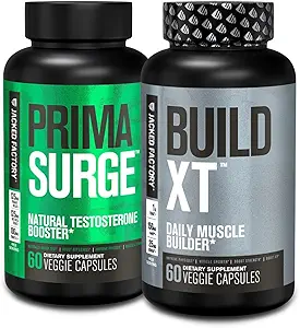 Booster de testostérone Jacked Factory PRIMASURGE pour les hommes (60 capsules) & Build-XT Daily Muscle Builder & Enhancer de performance