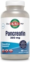 KAL Pancreatin 350mg, Enzymes digestifs pour les femmes et les hommes, Enzymes pancréatiques pour le soutien de la santé digestive, sans gluten, non OGM, désintégration rapide, garantie de 60 jours, 500 portions, 500 comprimés