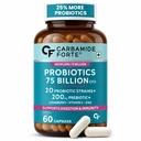 Carbamide Forte 75 Billion CFU Probiotics Supplement | 20 Probiotics Strains + 200mg Prebiotics | Gut health Supplements for Digestive & Bloating Support | 60 Veg Capsules