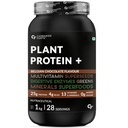 Carbamide Forte Plant Protein Powder For Men - Plant Based Protein Powder with Multivitamin, Minerals, Superfoods, Pea Protein, Digestive Enzymes - Belgian Chocolate Flavour - 1kg