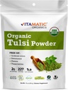 Certifié Vitamatic USDA Organic Tulsi (Saint Basilic) Poudre – 1 livre (16 onces) – Herbe adaptogène pour le stress, l'immunité et le bien-être général