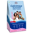 Calcium Gummies with Vitamin D for Kids & Adults | Kids: 125mg Calcium + 200 IU Vitamin D | Adults: 250mg Calcium + 400 IU Vitamin D | Sugar Free, Gelatin Free | Strawberry Flavour | Bone Health Supplement | 60 Gummies