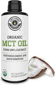 Huile MCT Organique - C10 C8 MCT Huile pour l'énergie mentale soutenue & Focus Support - MCT huile biologique pour café, smoothies, et plus - Palm Free Vegan Keto & Paleo Friendly 16 Fl Oz - Non-OGM - Aceite De Coco