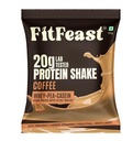 FitFeast Protein Shake Sachet Coffee Flavour - Pack of 7 | 20g Triple Blend Protein Per Serve| 45:35:20 Whey, Pea & Casein Blend | No Maltodextrin | 0 Added Sugar | As Seen on Shark Tank