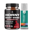 Bundle of Horny Goat Weed for Men - Extra Strength Male Supplement, et Lidocaine Désensibilising Topic Spray Climax Control for Longer Lasting Performance - Boost Endurance and Stamina Fast Acting