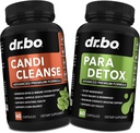 Candi Cleanse & Intestine Detox Supplément de support Pills - Probiotique nettoyant extra-fort avec support intestinal Flora Gut - Origan naturel à base de plantes orales, acide caprylique, wormwood et noyer noir
