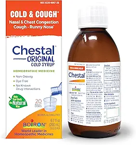 Boiron Chestal Syrup adulte froid et de la toux pour la congestion du nasal et de la poitrine, le nez runny et le soulagement de la gorge douloureuse - 6,7 Fl oz